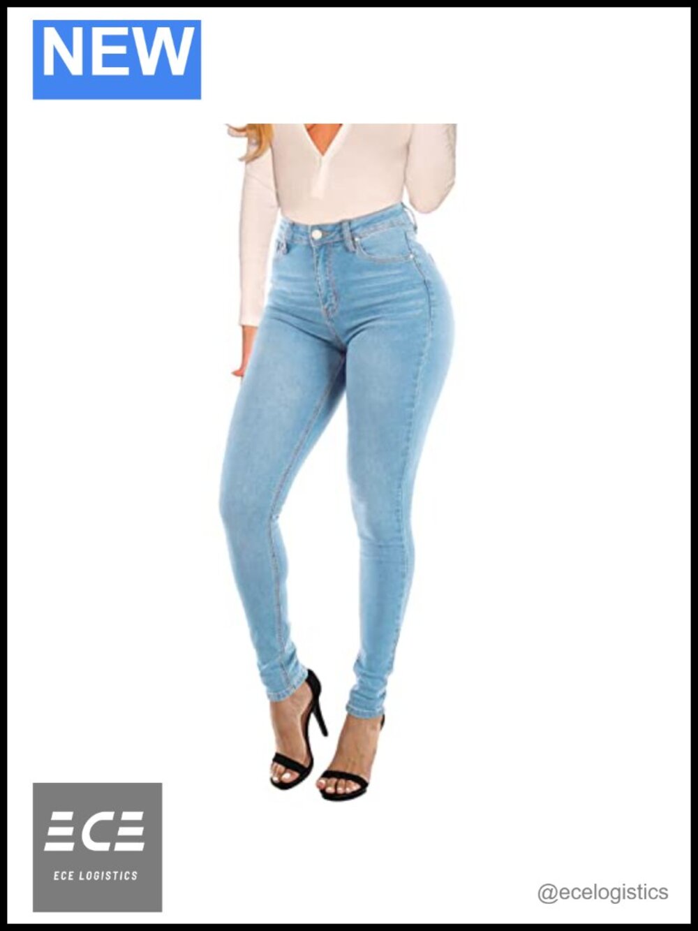 KUNMI Women's High Waist Stretch Skinny Butt Lifting Colombian Jeans